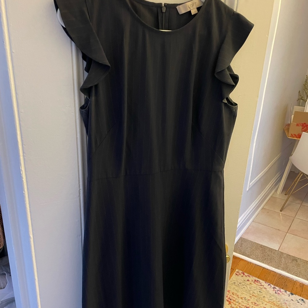Loft blue pinstripe dress size 8